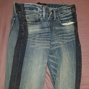 Express skinny jeans with CUTE side stripe
